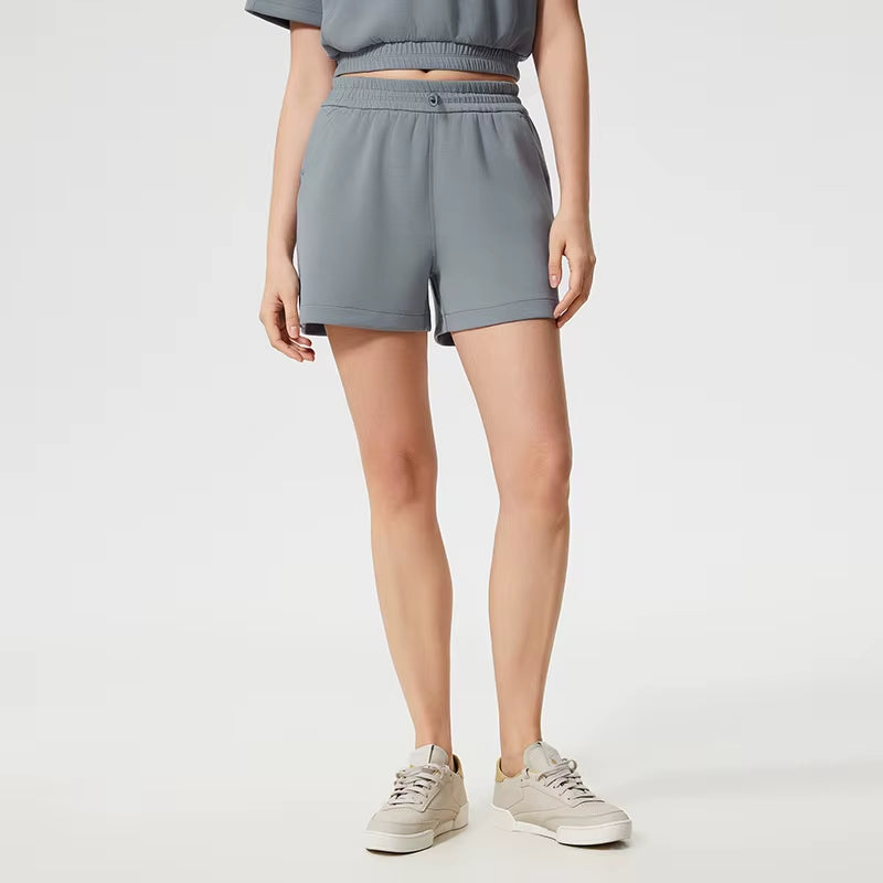 High Waist Sports Side Pockets Women'S Loose Drawstring Waistband Casual for Gym Running Shorts Wholesale Fitness Shorts