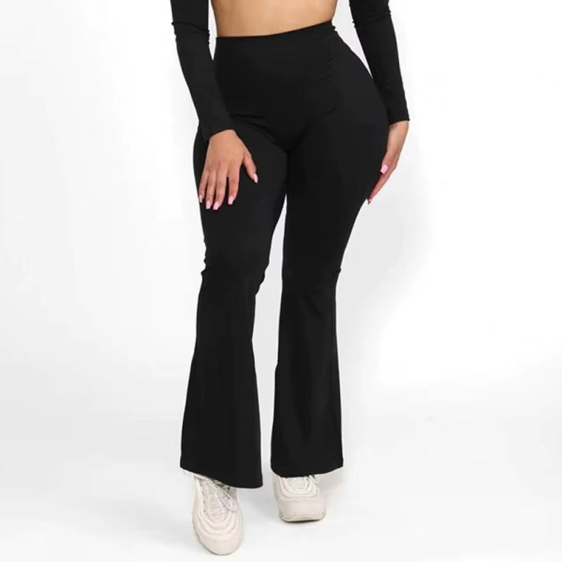 Women's High-Waist Scrunch Butt Flare Pants 