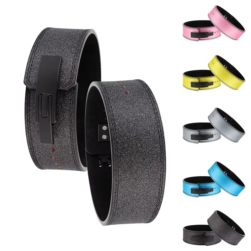 MKAS Custom Logo Gym Adjustable Leather Custom Wholesale Sequin Training Weight Power Lifting Belt Weightlifting Belt