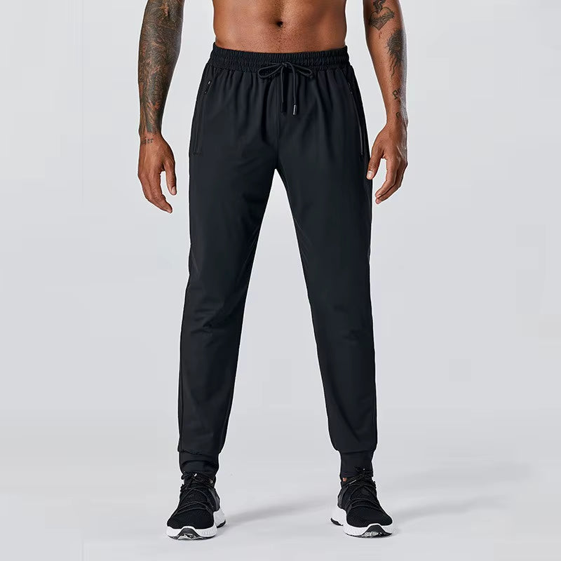 Men'S Sports Pants Quick Drying Fitness Gym Bottom Drawstring Leisure Running Sportswear Pants