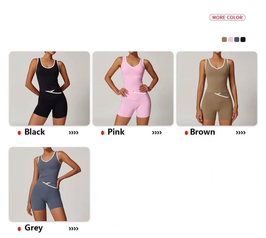 Sleeveless Workout Activewear Yoga Bra Top Gym Shorts Backless Fitness Sports Bras Women