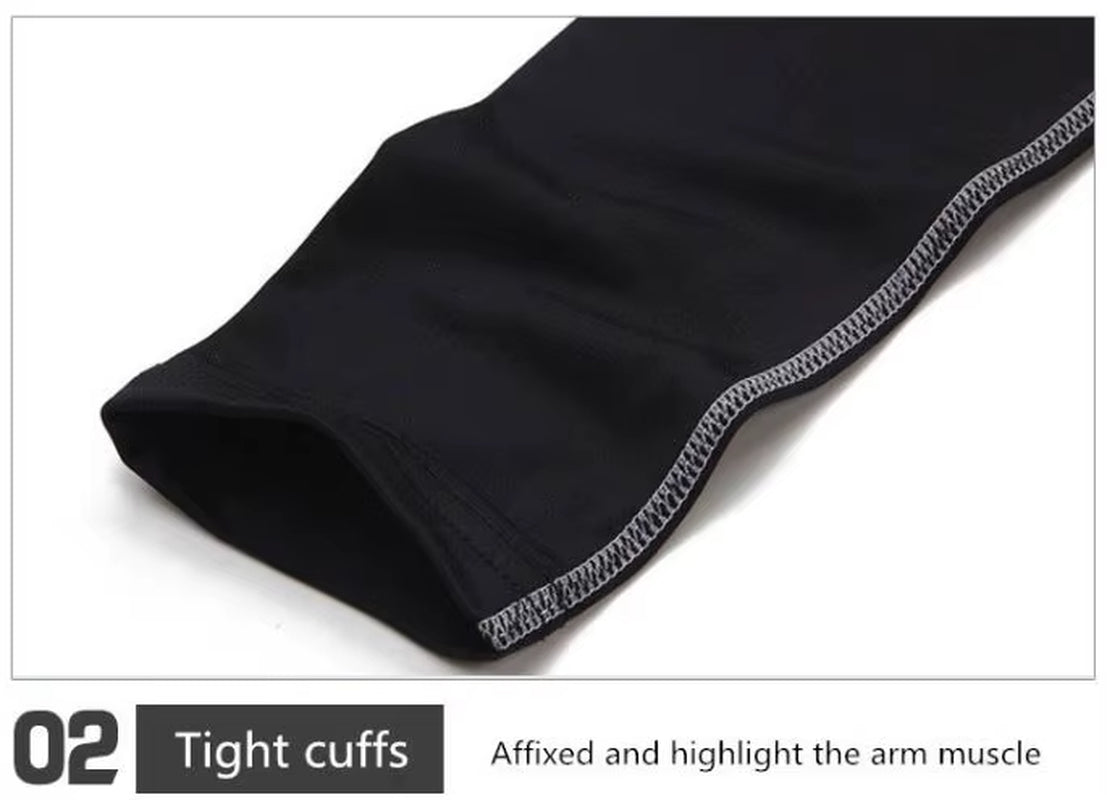 Wholesale Men'S Long Sleeve Fitness Thermal Gym Sport Compression T-Shirt Solid Pattern Sports Underwear for Weight Loss