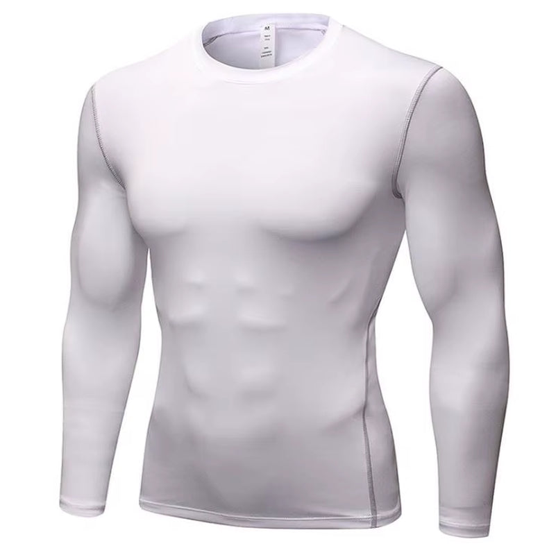 Wholesale Men'S Long Sleeve Fitness Thermal Gym Sport Compression T-Shirt Solid Pattern Sports Underwear for Weight Loss