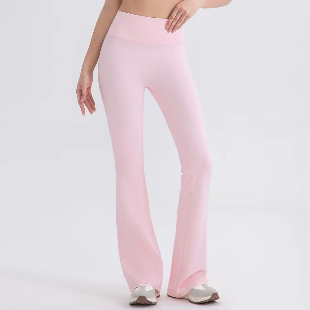 Yoga Flared Pants High Waist Solid Breathable Wrinkle-Resistant Yoga Fitness Leggings Women