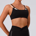 New Women'S Sweat Wicking High Support Crisscross Straps Contrast Color Yoga Bra