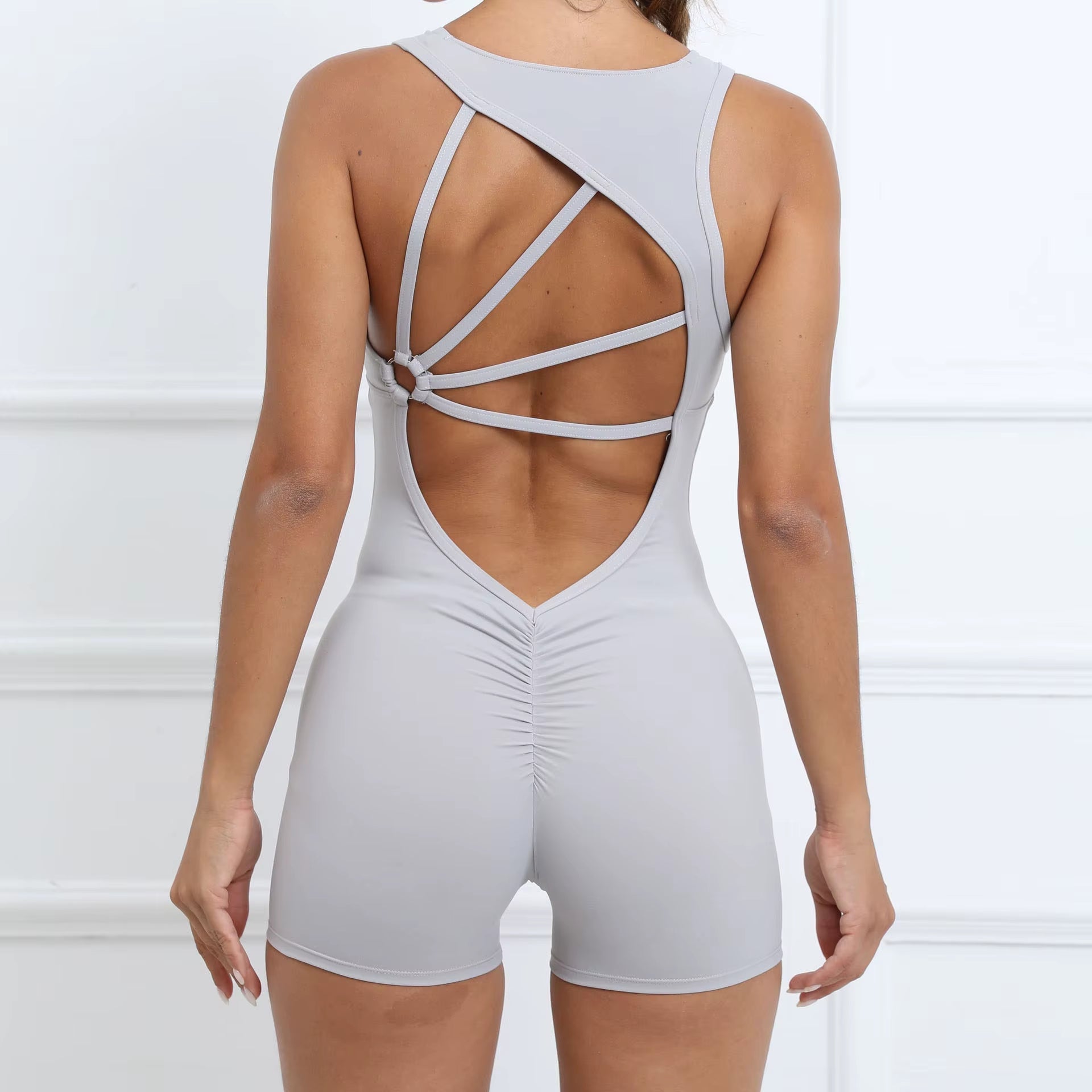 Custom Logo High-Support Gym Fitness Bodysuit & Jumpsuit with Peach Design Beauty Back One-Piece Tight Training Sports Gear