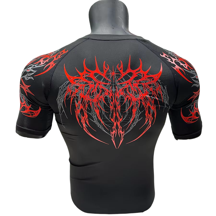 Gothic Metal Compression Shirt - Death Metal Logo Gym Tee