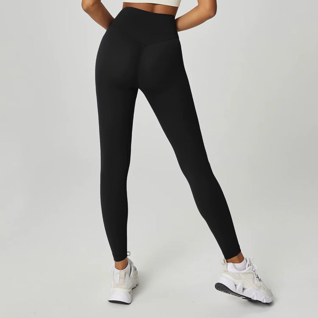 V Waistband Workout Gym Fitness Pants Tummy Hidden Back Pocket Sports Butt Lift High Waist Yoga Leggings for Women