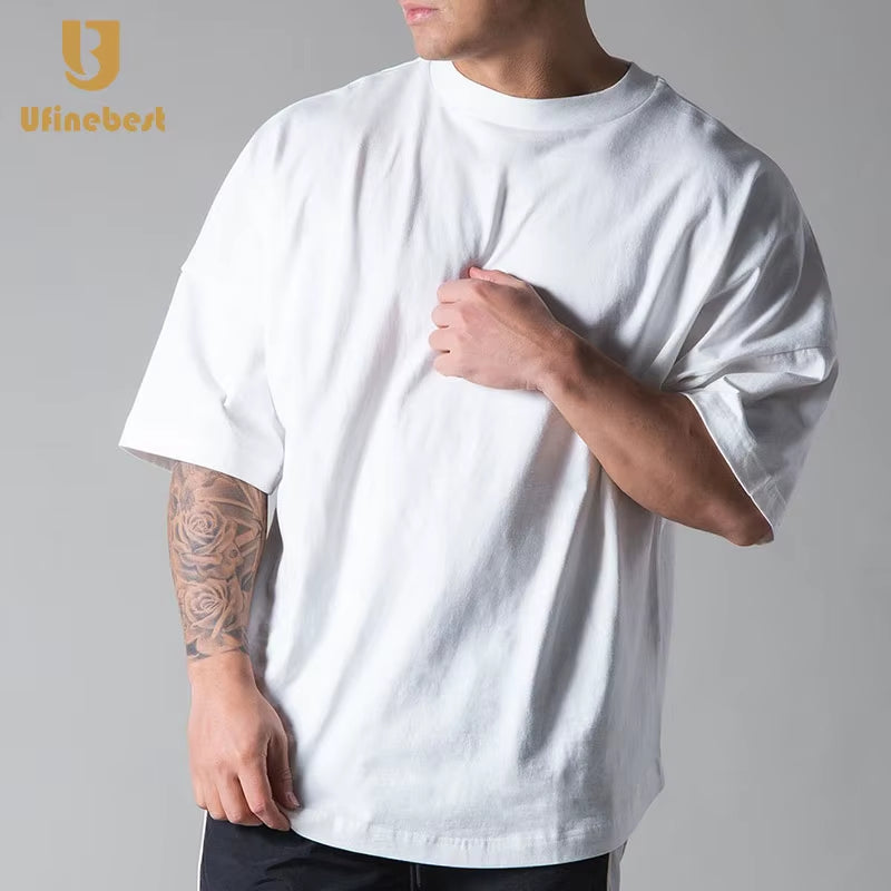 2025 New Style Fashionable Men Street Wear High Quality White T-Shirts Casual Gym Workout Tops 95% Cotton T-Shirt for Men