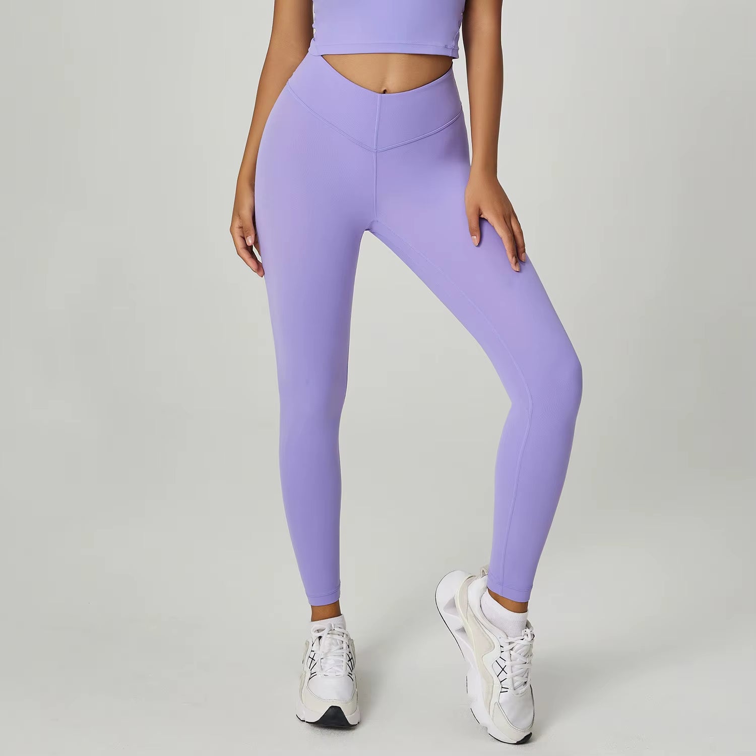 V Waistband Workout Gym Fitness Pants Tummy Hidden Back Pocket Sports Butt Lift High Waist Yoga Leggings for Women