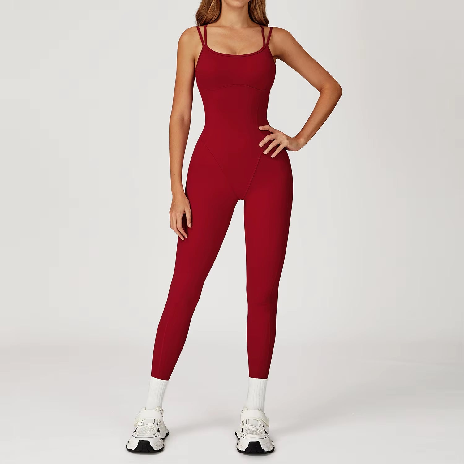 Women'S Cross Back Tight Sports Bodysuit One Piece Yoga Jumpsuit for Workout Gym Fitness Sportswear