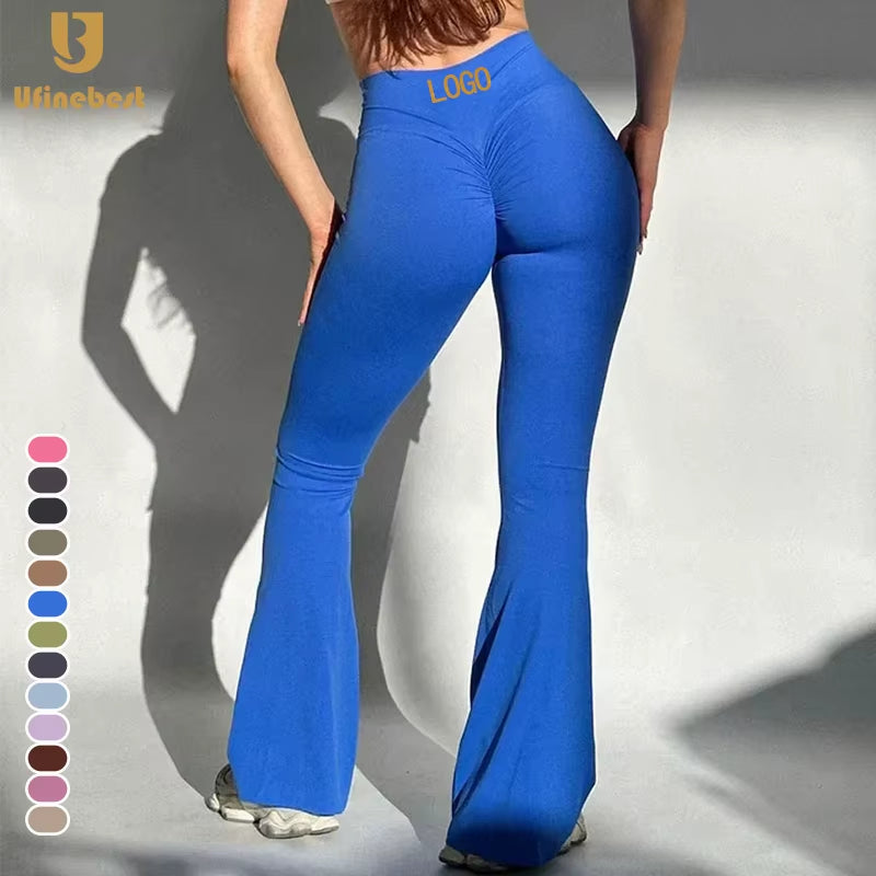 Women's High-Waist Scrunch Butt Flare Pants 