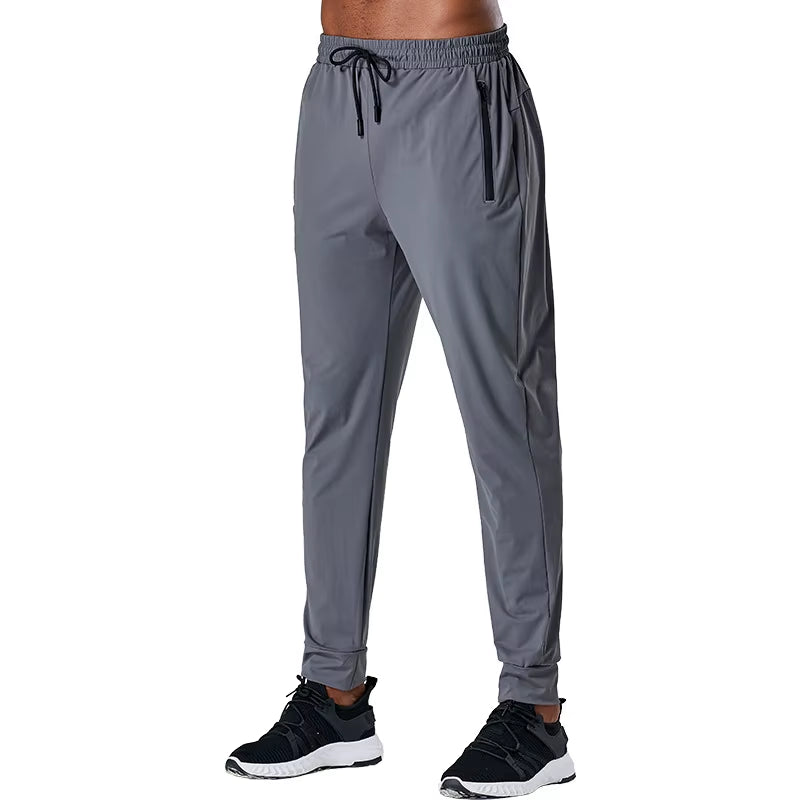 Men'S Sports Pants Quick Drying Fitness Gym Bottom Drawstring Leisure Running Sportswear Pants
