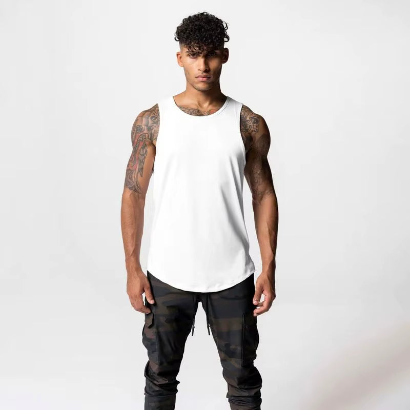 Wholesale Custom Logo High Quality Fashion Men Running Workout Mesh Vest Gym Tank Top Men Outdoor Fitness Tank Tops