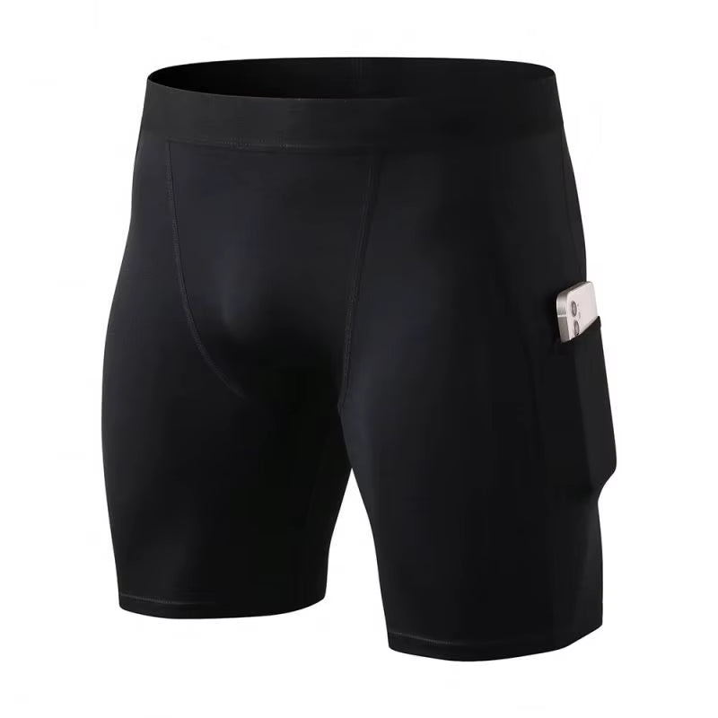 Custom Athletic Booty Compression Jogger Workout Sports Cycling Running Men Boxer Sweat Gym Biker Shorts with Pocket