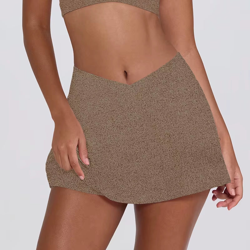 Women'S Halter V Neck Bra Tennis Skirt Custom Logo 2-Piece Solid Breathable Yoga Golf Tennis Sport Wear Front Fitness Outfits