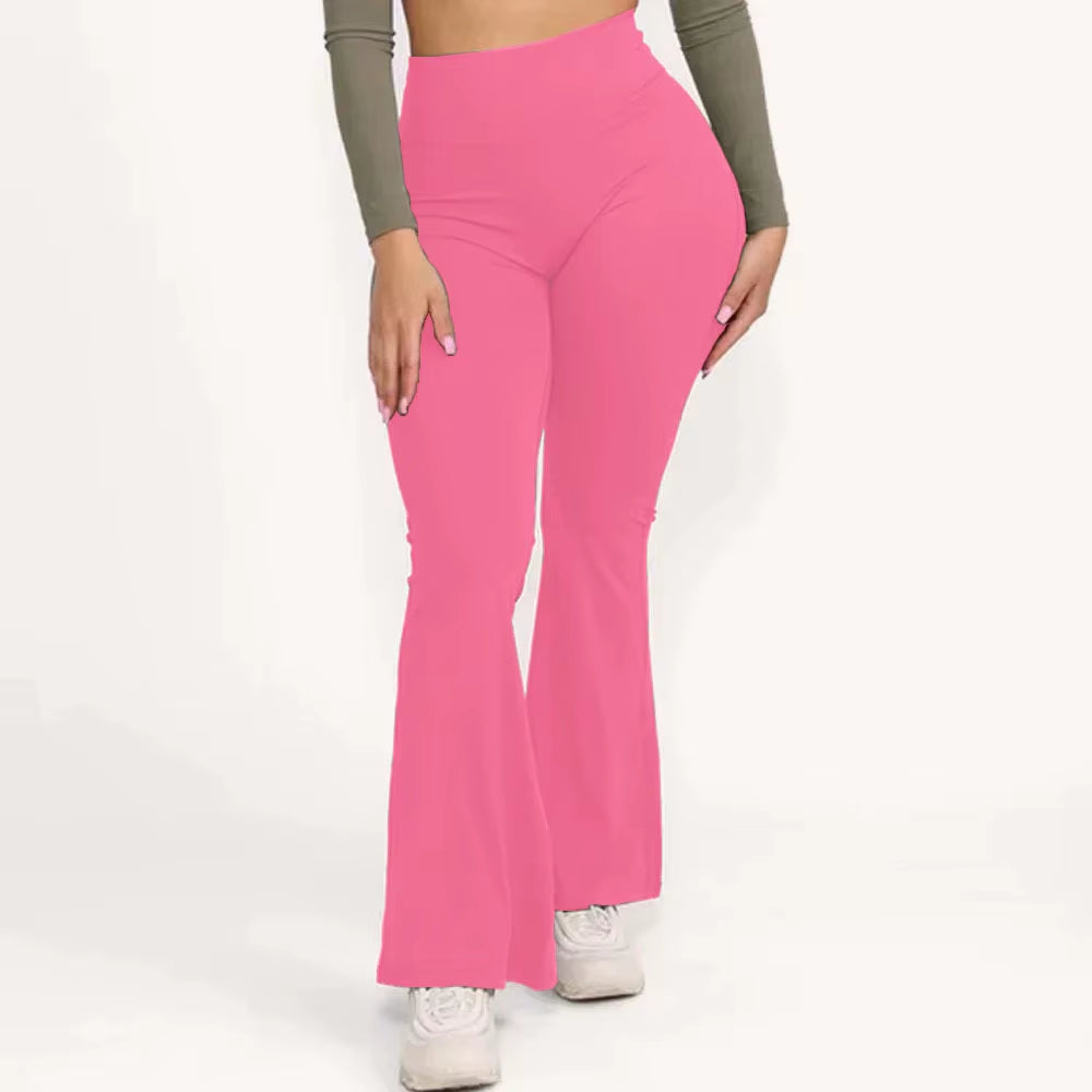 Women's High-Waist Scrunch Butt Flare Pants 