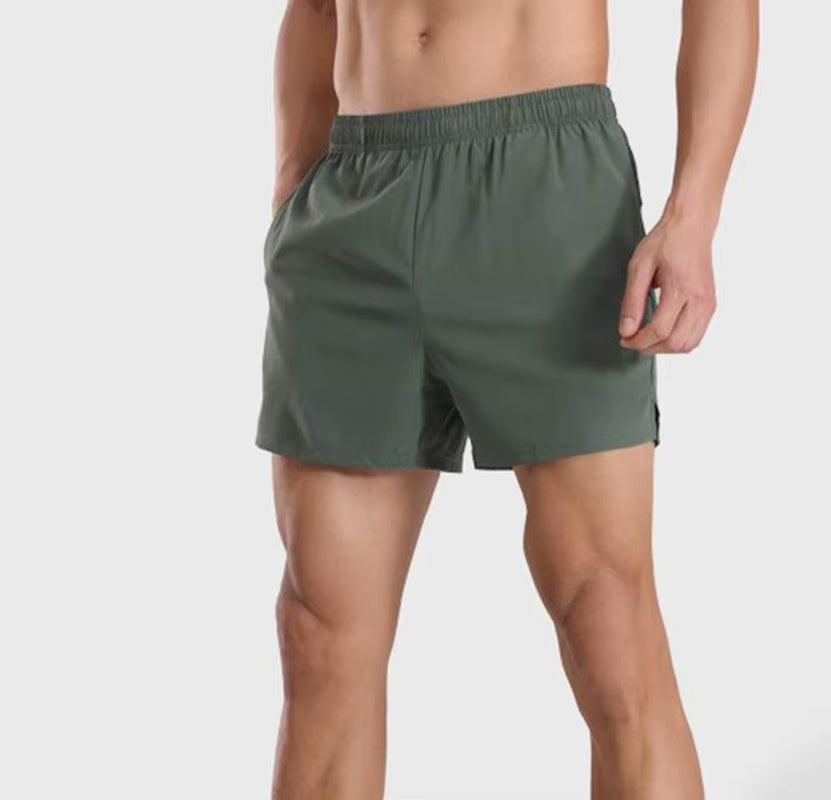 Wholesale Custom Men'S Quick Dry Polyester Training Workout Shorts Zippers Solid Athletic Sports Clothing Manufacturers Supply