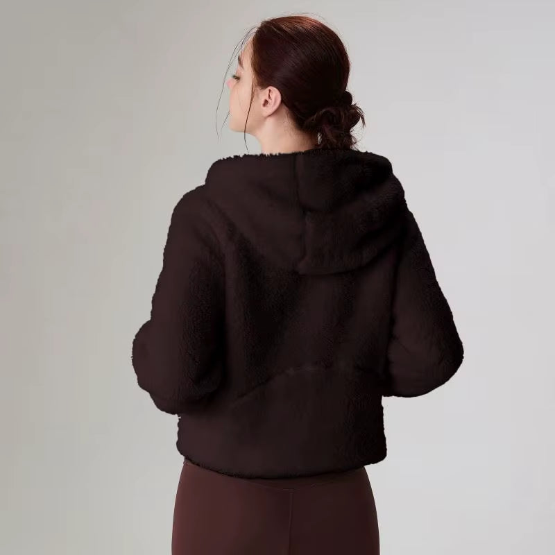 Winter New Women'S Clothes Zip up Hoodies Fleece Warm Jacket Casual Fall Winter Sweatshirts Drawstring Hoodies Teen Girls