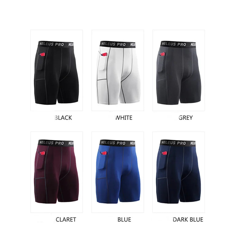 High Quality Custom Compression Shorts Workout Fitness Base Layer Mens Compression Shorts with Pocket