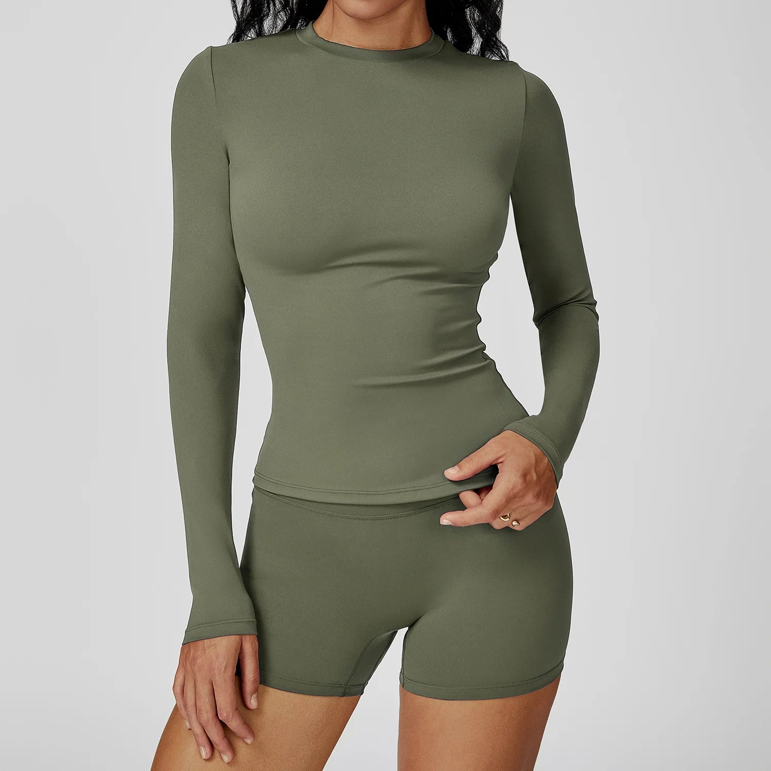 New Sports Long Sleeve Yoga Dance Shawl Fitness Solid Color Cardigan Small Kan Shoulder Cover Pair Breast Training Blouse