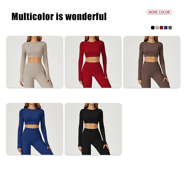 Custom Naked Feel Yoga Top Long Sleeve, Slim-Fit round Neck Workout Shirt Supportive Running Top for Gym Fitness Training