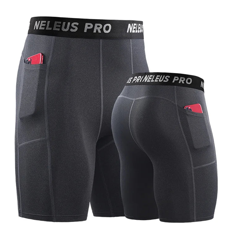 High Quality Custom Compression Shorts Workout Fitness Base Layer Mens Compression Shorts with Pocket