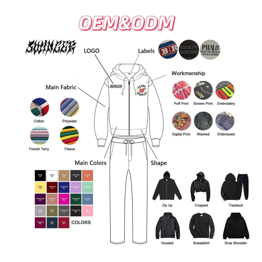 Custom Cotton Fleece Screen Print Crop Top Hoodies and Joggers Set Women'S Quarter Zip Sweatshirts Set Clothing Manufacturers