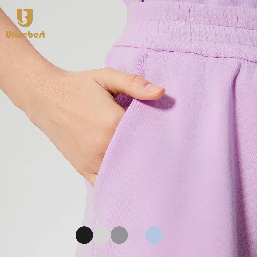 High Waist Sports Side Pockets Women'S Loose Drawstring Waistband Casual for Gym Running Shorts Wholesale Fitness Shorts