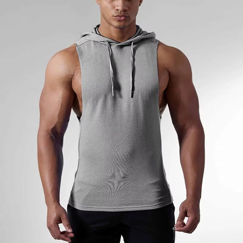 Summer Hot Sales Low OEM MOQ 170 Grams 100% Cotton Tank Top Men Hoodie Men Vest