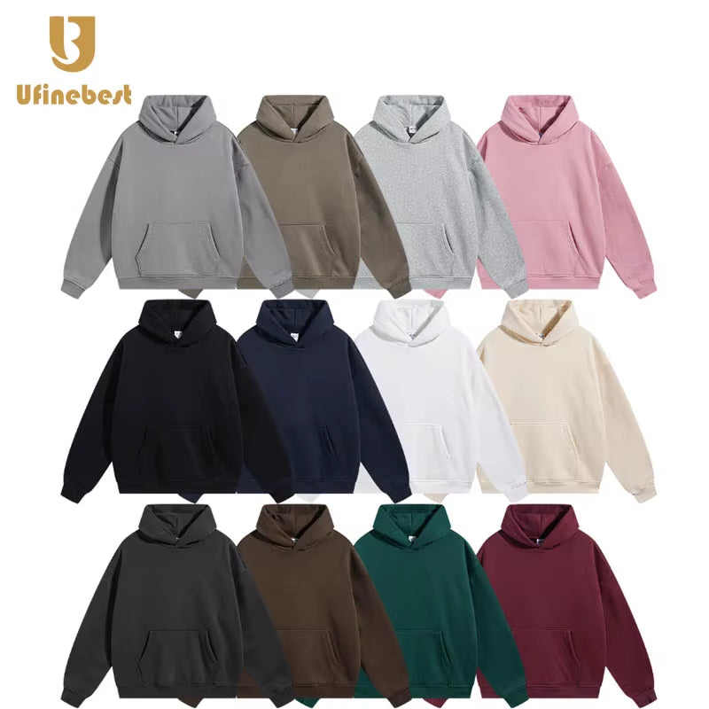 Men's Oversized Fleece Hoodie – 400GSM Cotton Blend Pullover
