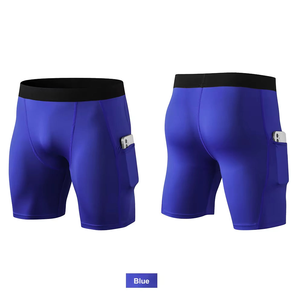 Custom Athletic Booty Compression Jogger Workout Sports Cycling Running Men Boxer Sweat Gym Biker Shorts with Pocket