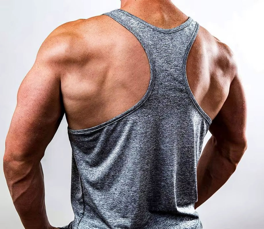 Wholesale High Quality Custom Logo Printing Polyester Cool Fabric Low O-Neck Vest Summer Mens Stringer Tank Top