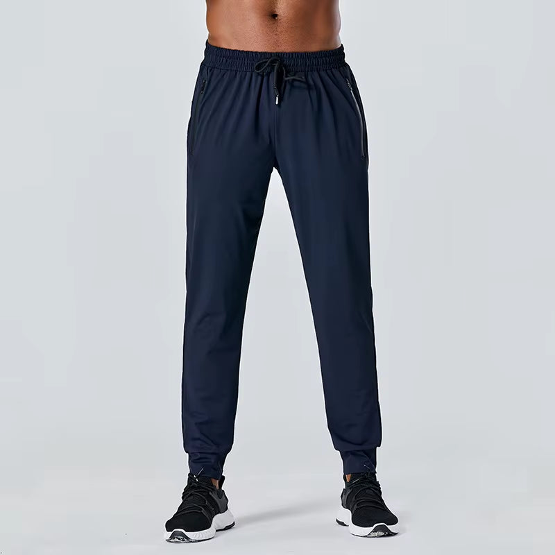 Men'S Sports Pants Quick Drying Fitness Gym Bottom Drawstring Leisure Running Sportswear Pants