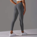 V-Waist Scrunch Bottom Solid Yoga Pants Peach Hip up Sports Running Fitness Tight Women Leggings