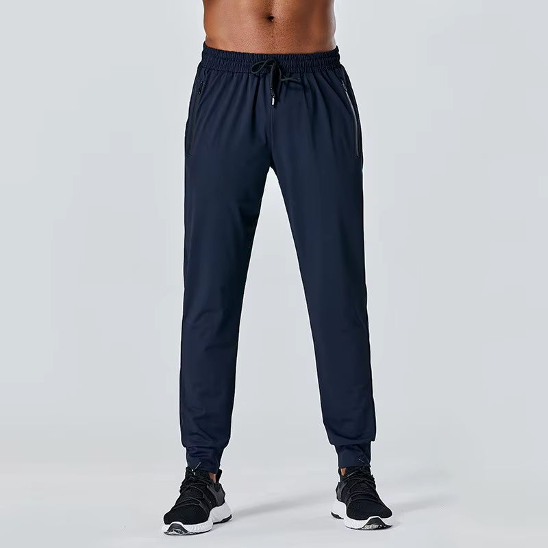Men'S Sports Pants Quick Drying Fitness Gym Bottom Drawstring Leisure Running Sportswear Pants