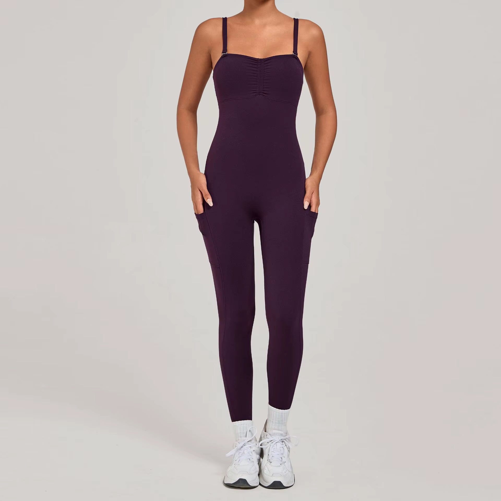 Outdoor Running Fitness Sports Gym Strap Full Length Yoga Jumpsuits