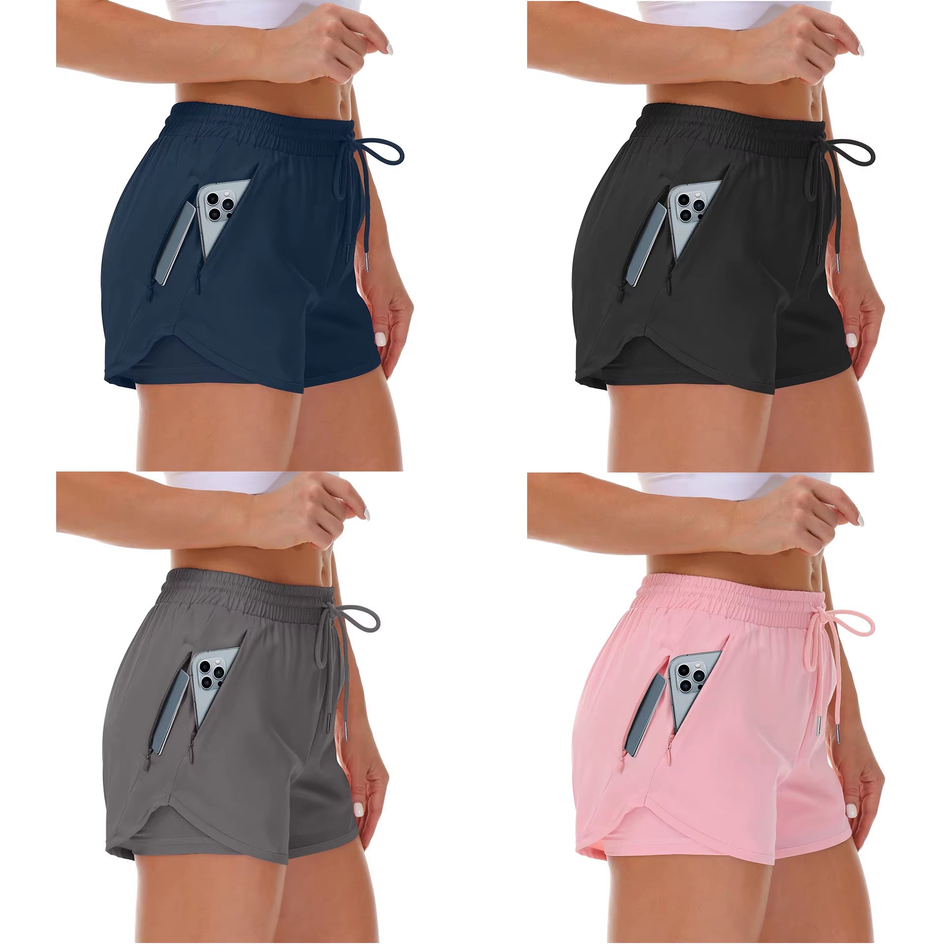 High Elastic Drawstring Woman Running Shorts Comfortable Women Active Wear Yoga Gym Shorts with Pockets