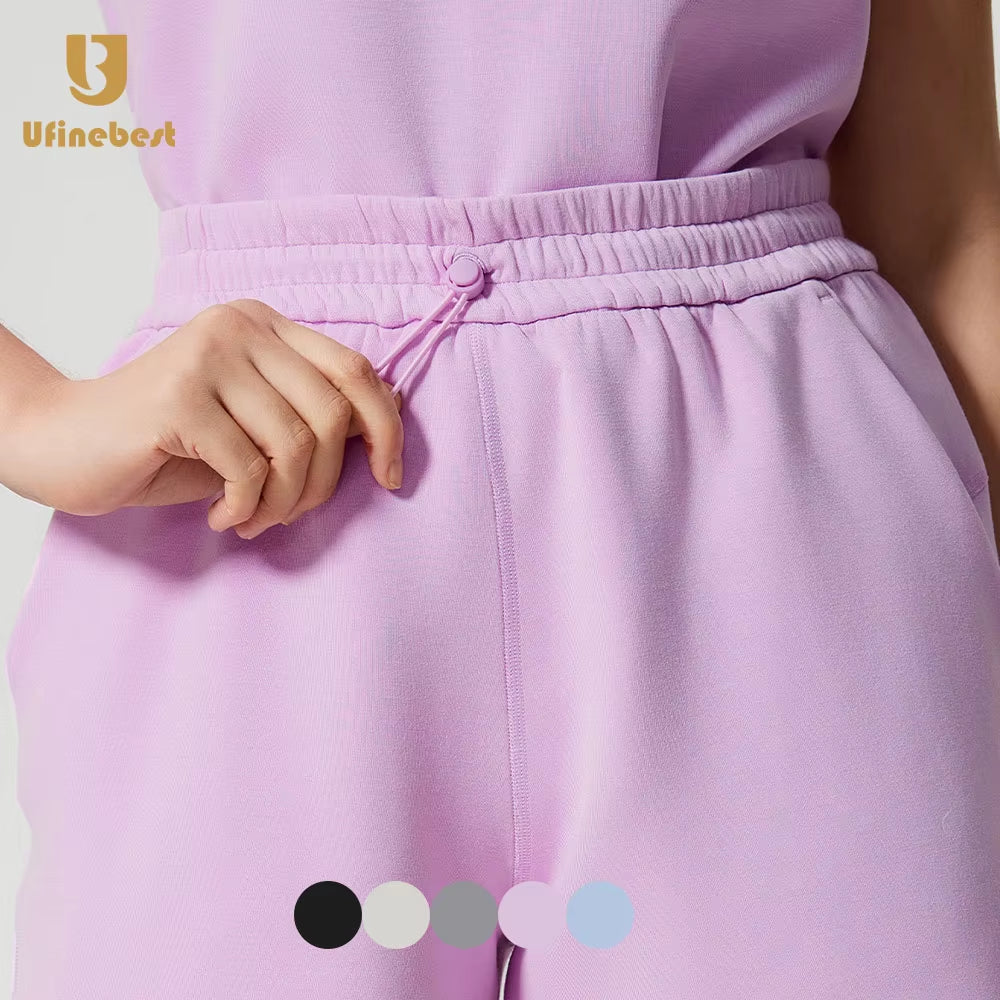 High Waist Sports Side Pockets Women'S Loose Drawstring Waistband Casual for Gym Running Shorts Wholesale Fitness Shorts