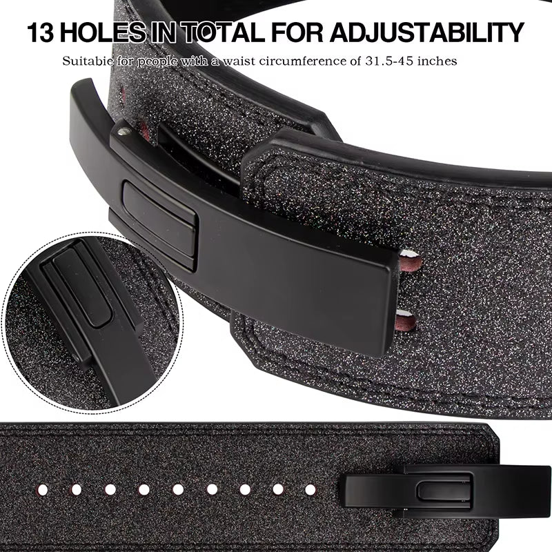 MKAS Custom Logo Gym Adjustable Leather Custom Wholesale Sequin Training Weight Power Lifting Belt Weightlifting Belt