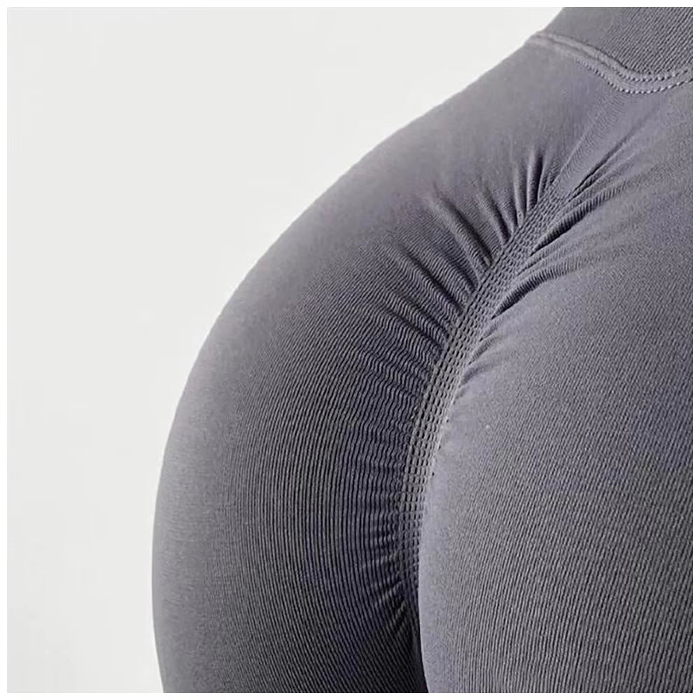 24 Colors Trendy Butt Lift Tight Nylon Spandex Gym Tights Ribbed Booty Seamless Yoga Pants Butt Scrunch Leggings
