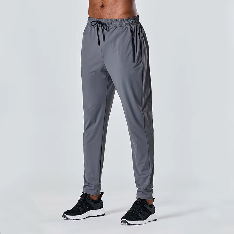 Men'S Sports Pants Quick Drying Fitness Gym Bottom Drawstring Leisure Running Sportswear Pants