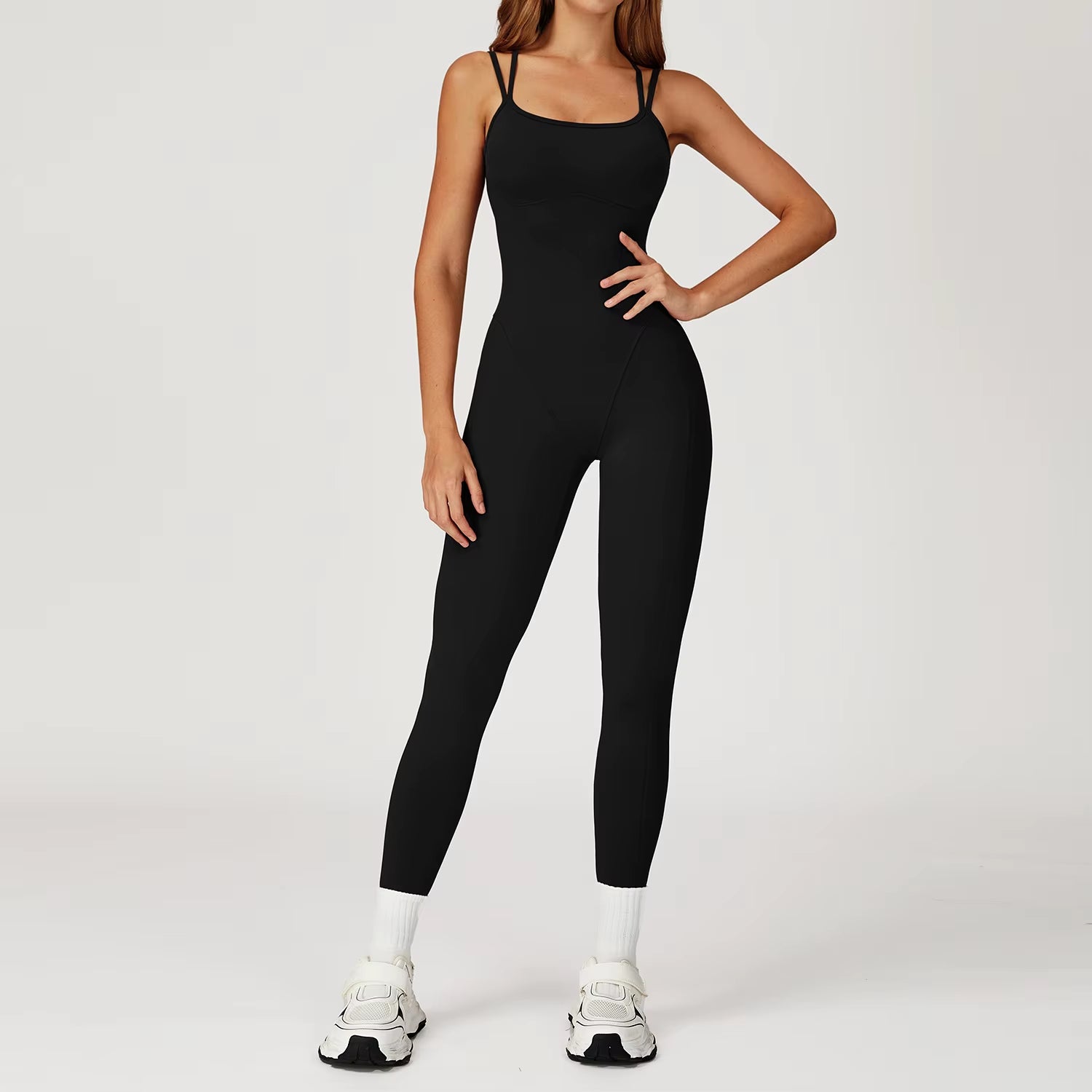 Women'S Cross Back Tight Sports Bodysuit One Piece Yoga Jumpsuit for Workout Gym Fitness Sportswear