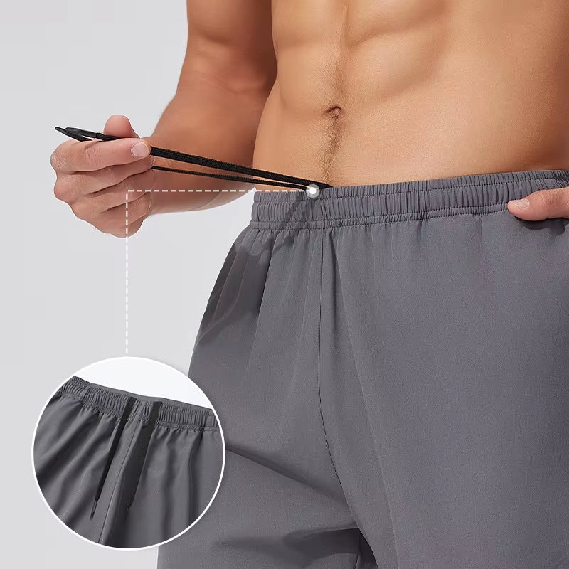 Men'S Casual Summer Sports Shorts Quick-Drying Breathable Elastic Waist Polyester Canvas Outdoor Fitness Training XL