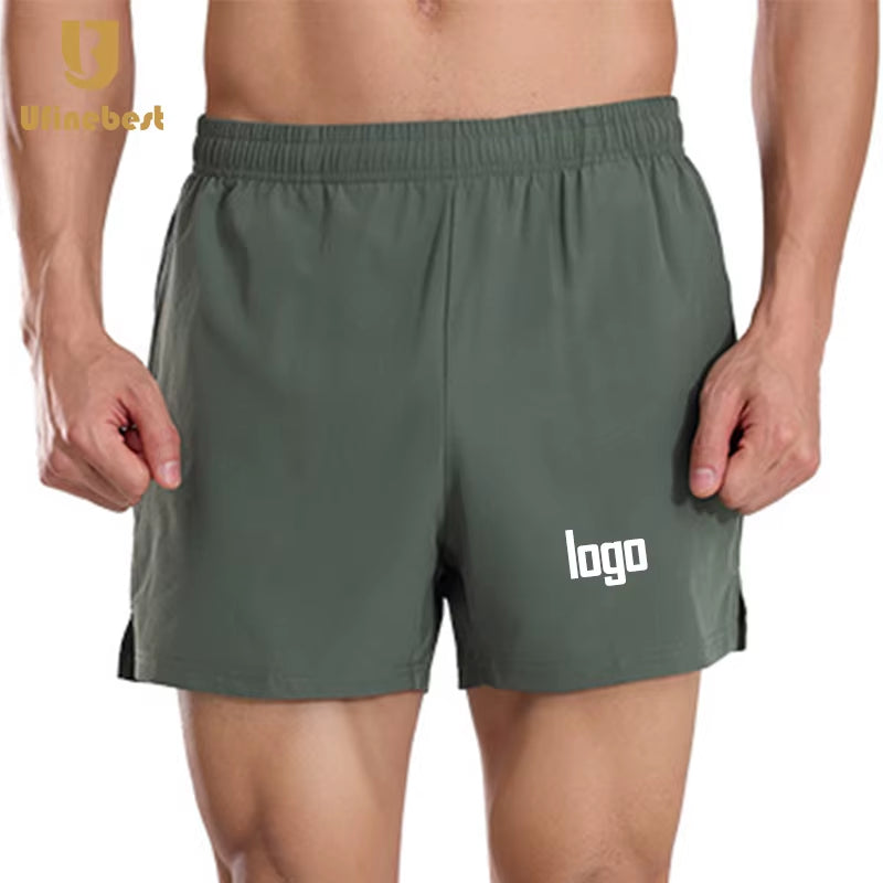 Wholesale Custom Men'S Quick Dry Polyester Training Workout Shorts Zippers Solid Athletic Sports Clothing Manufacturers Supply