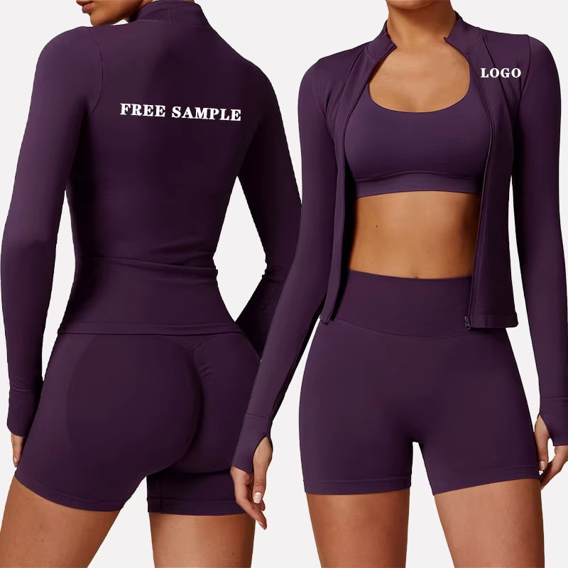 Fitness Clothing Workout Top Long Sleeve Polyester Zipper Sports Women'S Coats Custom Logo Outdoor Gym Yoga Jackets for Women